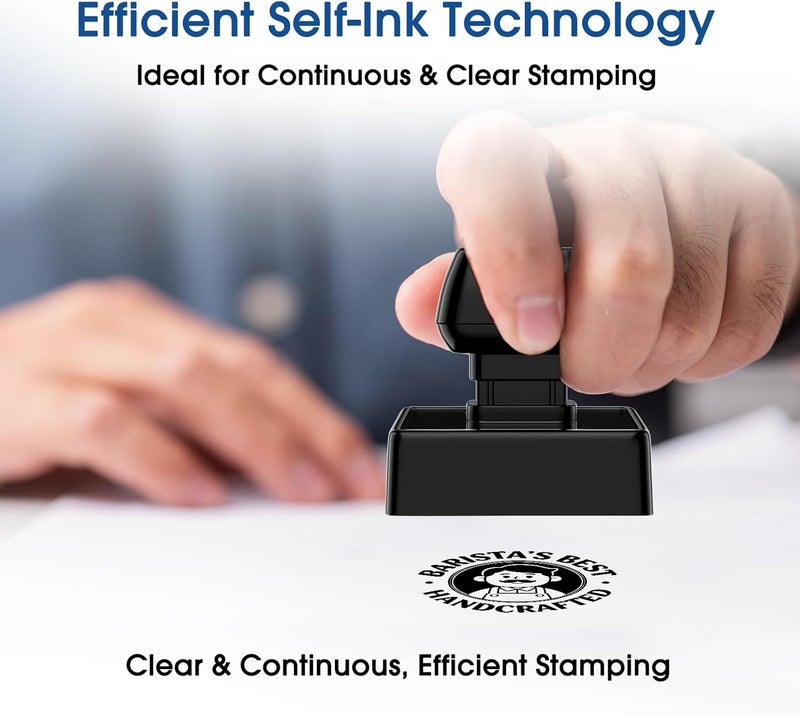Techmark Custom Logo Stamp Self Inking (1.77"x1.77", 10+ Designs) Personalized Image Stamps for Business Logo Text, Clear, Consistent Impressions & Effortless Stamping - Image 2